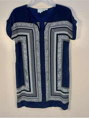 Cynthia Rowley 100% Silk Geometric Shift Dress